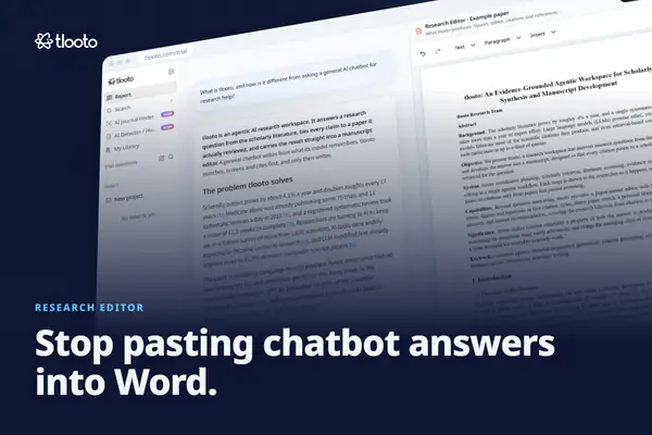 Stop Pasting Chatbot Answers Into Word: From Cited Report to Manuscript in One Step