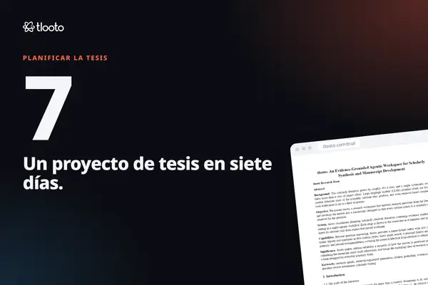 Un proyecto de tesis en siete días: un plan día a día