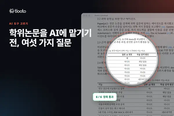 학위논문을 AI에 맡기기 전에 던져야 할 여섯 가지 질문